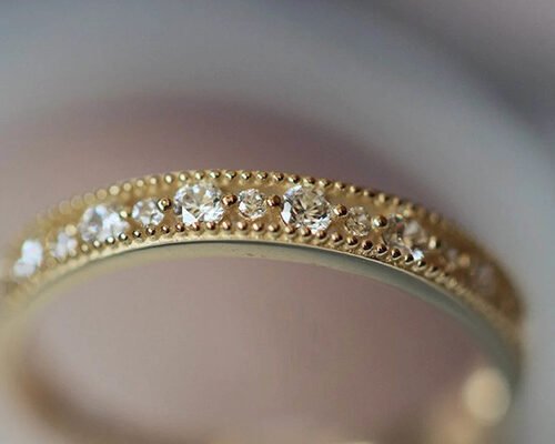 Filigree Style Real Diamond Jewellery Ring Round Cut 2.5mm 1.3mm Size