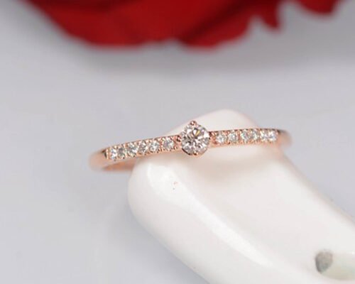 4mm Real Diamond Jewellery ring 0.25ct Weight Round Cut for Anniversary  OEM