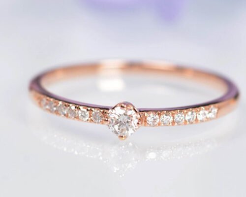 4mm Real Diamond Jewellery ring 0.25ct Weight Round Cut for Anniversary  OEM