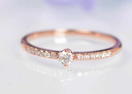 4mm Real Diamond Jewellery ring 0.25ct Weight Round Cut for Anniversary  OEM