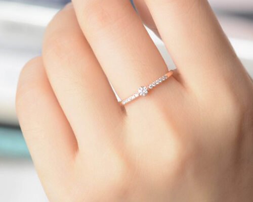 4mm Real Diamond Jewellery ring 0.25ct Weight Round Cut for Anniversary  OEM