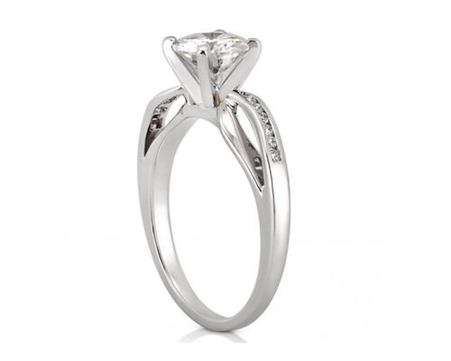 Princess Cut Real Diamond Jewellery Ring Twisted Rope Style 6×6mm Size OEM