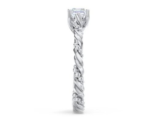 Princess Cut Real Diamond Jewellery Ring Twisted Rope Style 6×6mm Size OEM