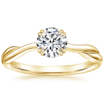 0.8ct Lab Grown Moissanite Ring 14K Yellow Gold Material ODM OEM