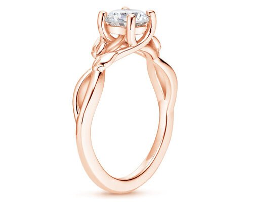 OEM Heart Shape Moissanite Ring , 5.5mm 9k Rose Gold Ring 0.6 Carat
