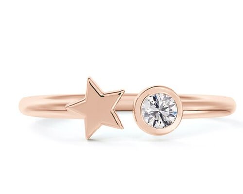 3.5mm Round Moissanite Ring , 0.16 Carat 9k Gold Wedding Ring ODM