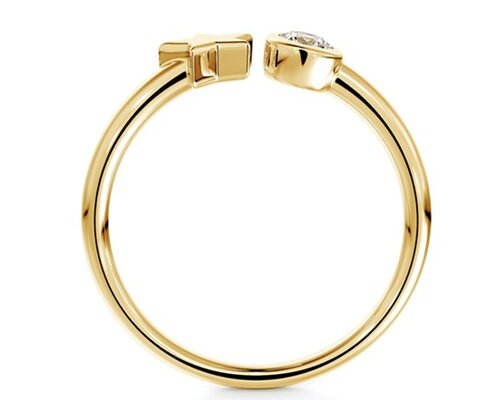 3.5mm Round Moissanite Ring , 0.16 Carat 9k Gold Wedding Ring ODM