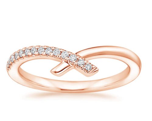 9K Rose Gold Moissanite Engagement Rings 1.3mm 0.14Carat Round Shape