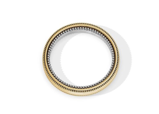 ODM 2 Tone Gold Engagement Rings , 4MM 5MM 6MM Gold Wedding Band Ring OEM