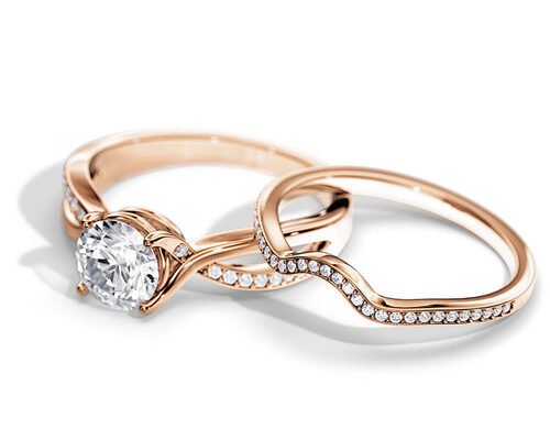 1.25ct Rose Gold Moissanite Engagement Rings VS1 SI1 SI2 Average Color