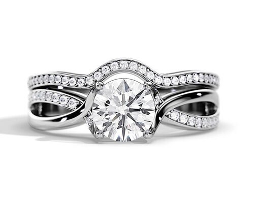 1.25ct Rose Gold Moissanite Engagement Rings VS1 SI1 SI2 Average Color