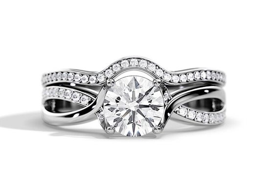 1.25ct Rose Gold Moissanite Engagement Rings VS1 SI1 SI2 Average Color