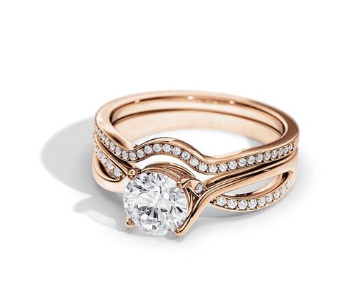 1.25ct Rose Gold Moissanite Engagement Rings VS1 SI1 SI2 Average Color