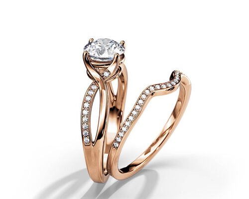 1.25ct Rose Gold Moissanite Engagement Rings VS1 SI1 SI2 Average Color