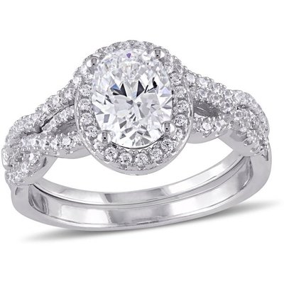 Oval Cut 18kt White Gold Diamond Engagement Ring 0.92ct Weight For Women ODM