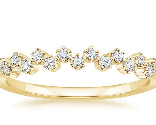 Round 14k Yellow Gold Wedding Band , 1.8mm-2.5mm Natural Diamond Ring