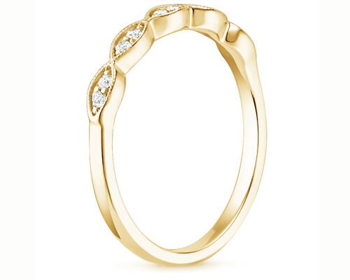 Marquise Shape 14K Yellow Gold Jewelry Ring 1mm-2mm Size Bar Setting Type