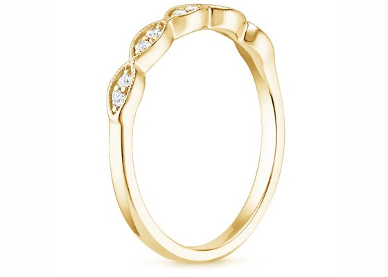 Marquise Shape 14K Yellow Gold Jewelry Ring 1mm-2mm Size Bar Setting Type