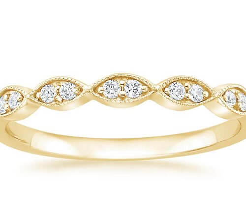 Marquise Shape 14K Yellow Gold Jewelry Ring 1mm-2mm Size Bar Setting Type