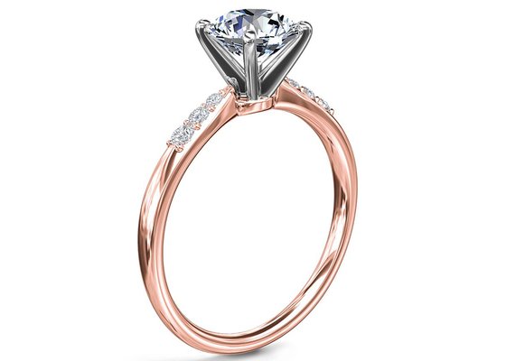 Claw Setting 9K Silver Ring With 3.6ct Round Cut Lab Diamond