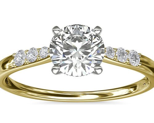 Round Shape 9K Silver Ring With 6MM 1.0ct White Moissanite Stone