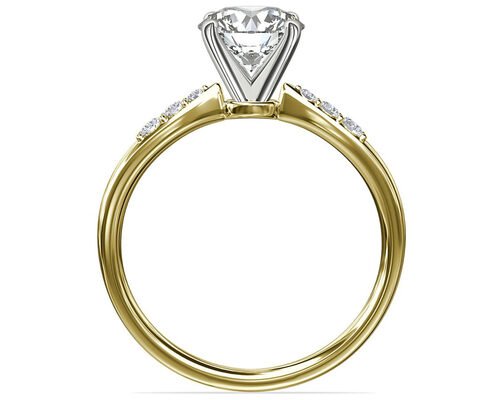 Round Shape 9K Silver Ring With 6MM 1.0ct White Moissanite Stone