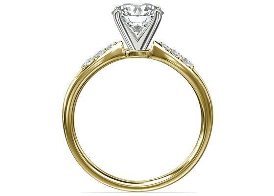 Round Shape 9K Silver Ring With 6MM 1.0ct White Moissanite Stone