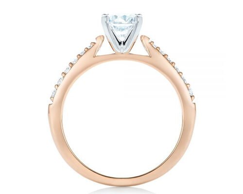 Claw Setting Rose Gold Moissanite Band Rings 5.5MM size OEM ODM