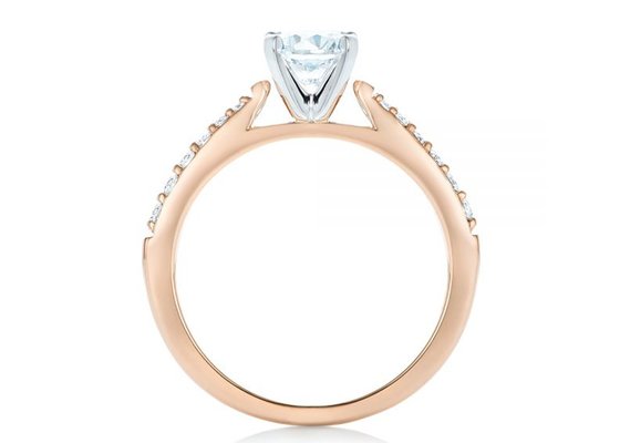 Claw Setting Rose Gold Moissanite Band Rings 5.5MM size OEM ODM