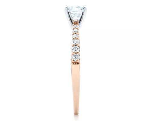 Claw Setting Rose Gold Moissanite Band Rings 5.5MM size OEM ODM