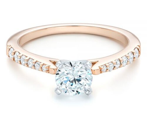 Claw Setting Rose Gold Moissanite Band Rings 5.5MM size OEM ODM