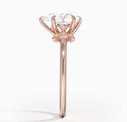 14K 0.77ct Rose Gold Pear Cut Wedding Moissanite Jewelry Gold Ring