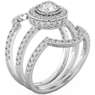 Prong Setting Diamond Engagement Wedding Rings 0.90CT Weight
