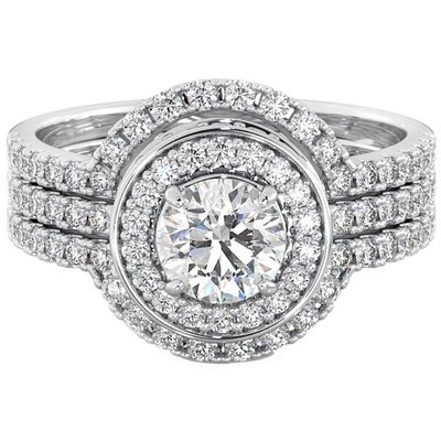 Prong Setting Diamond Engagement Wedding Rings 0.90CT Weight