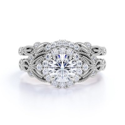 Vintage 2 Carat Diamond Engagement Wedding Rings For Bridal ODM