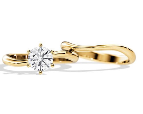 Solitaire Set Diamond Engagement Wedding Rings with 1.0CT 6.5mm Natural diamond