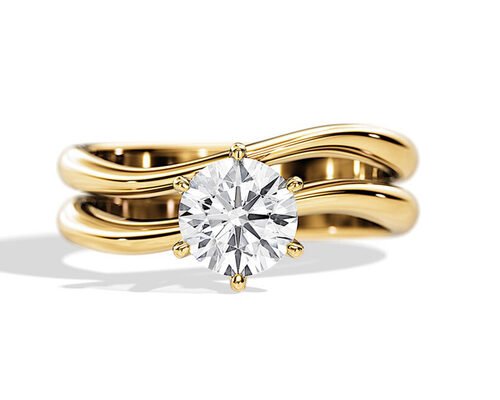 Solitaire Set Diamond Engagement Wedding Rings with 1.0CT 6.5mm Natural diamond