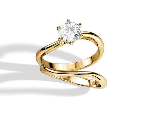 Solitaire Set Diamond Engagement Wedding Rings with 1.0CT 6.5mm Natural diamond