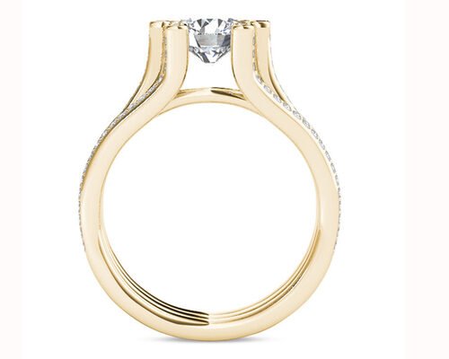 Yellow Gold 126PCS Diamond Engagement Wedding Rings 1.26CT Total Weight